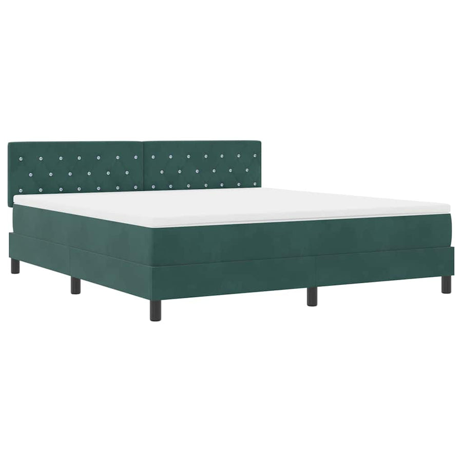 LED Box Spring Bed met matras Donkergroen 180 x 200 cm Fluweel