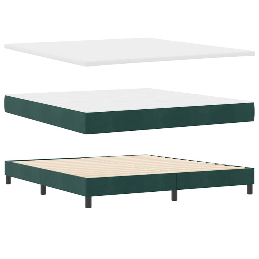 LED Box Spring Bed met matras Donkergroen 180 x 200 cm Fluweel