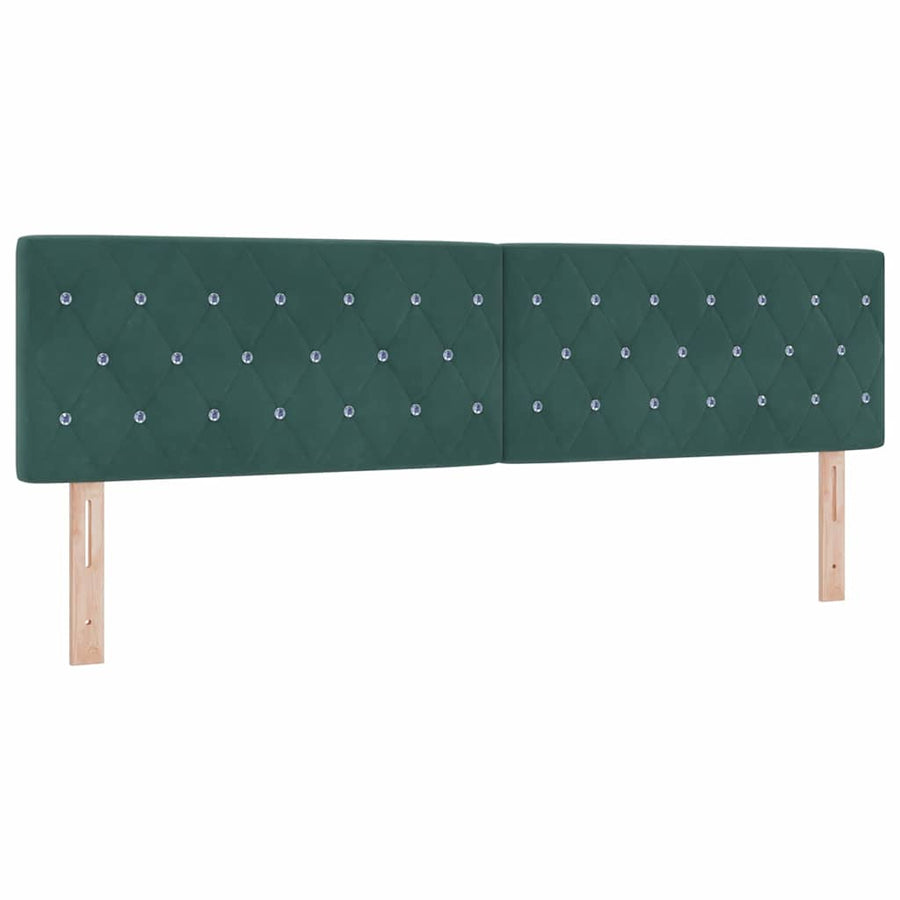 LED Box Spring Bed met matras Donkergroen 180 x 200 cm Fluweel