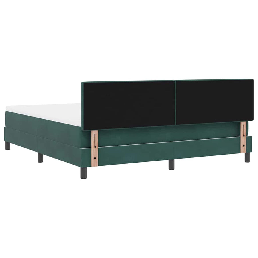 LED Box Spring Bed met matras Donkergroen 180 x 200 cm Fluweel