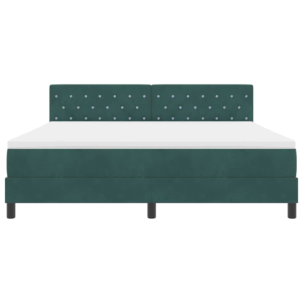 LED Box Spring Bed met matras Donkergroen 180 x 200 cm Fluweel
