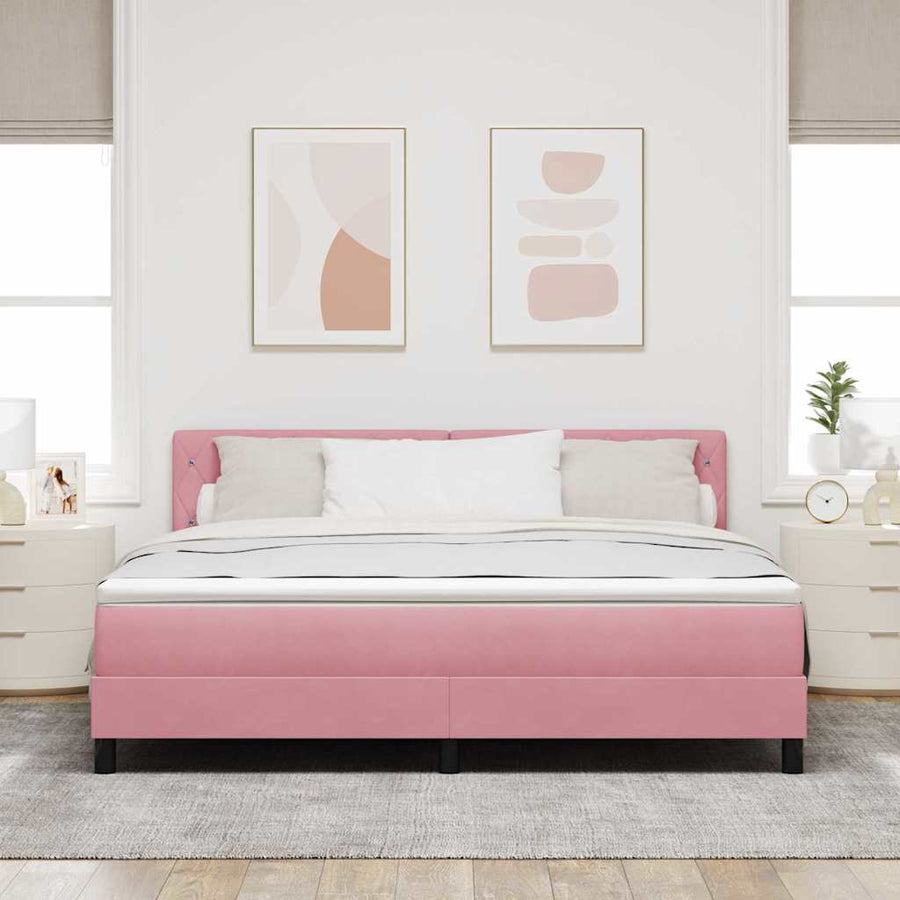 Boxspring bed met hoofdeinde Roze 180 x 200 cm Fluweel