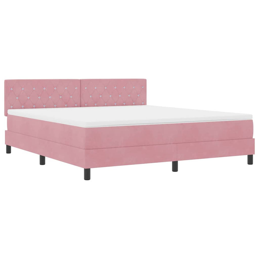 Boxspring bed met hoofdeinde Roze 180 x 200 cm Fluweel