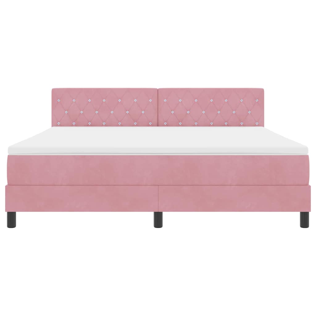Boxspring bed met hoofdeinde Roze 180 x 200 cm Fluweel