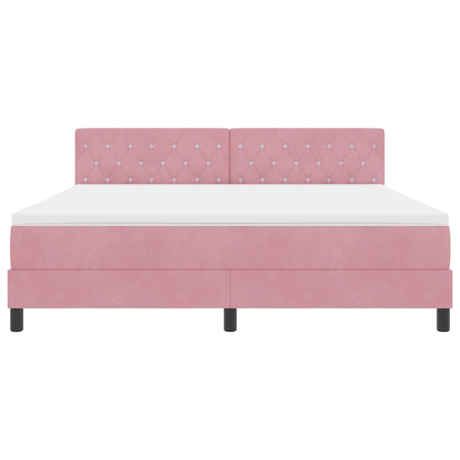 Boxspring bed met hoofdeinde Roze 180 x 200 cm Fluweel