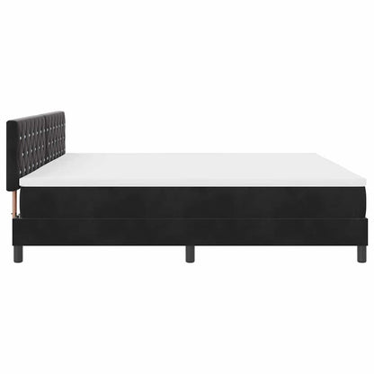 LED Box Spring Bed met matras Zwart 200 x 200 cm Fluweel