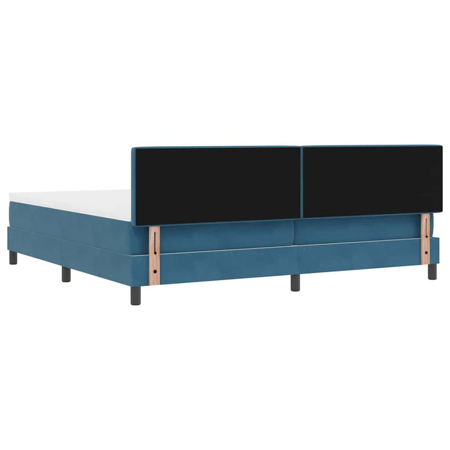 LED Box Spring Bed met matras Donkerblauw 200 x 200 cm Fluweel