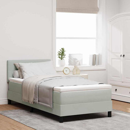 LED Box Spring Bed Lichtgrijs 80 x 200 cm Fluweel