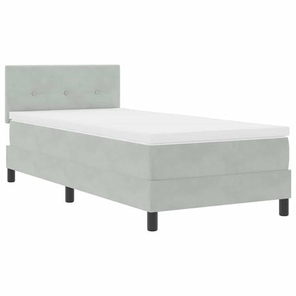 LED Box Spring Bed Lichtgrijs 80 x 200 cm Fluweel