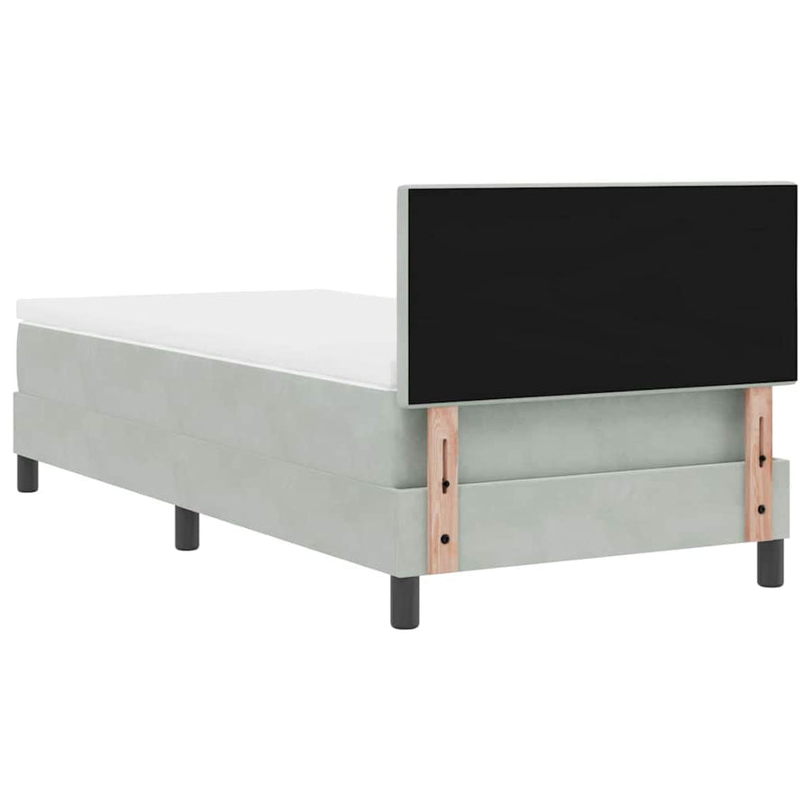 LED Box Spring Bed Lichtgrijs 80 x 200 cm Fluweel