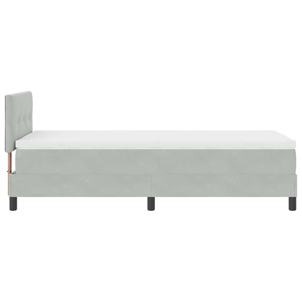 LED Box Spring Bed Lichtgrijs 80 x 200 cm Fluweel