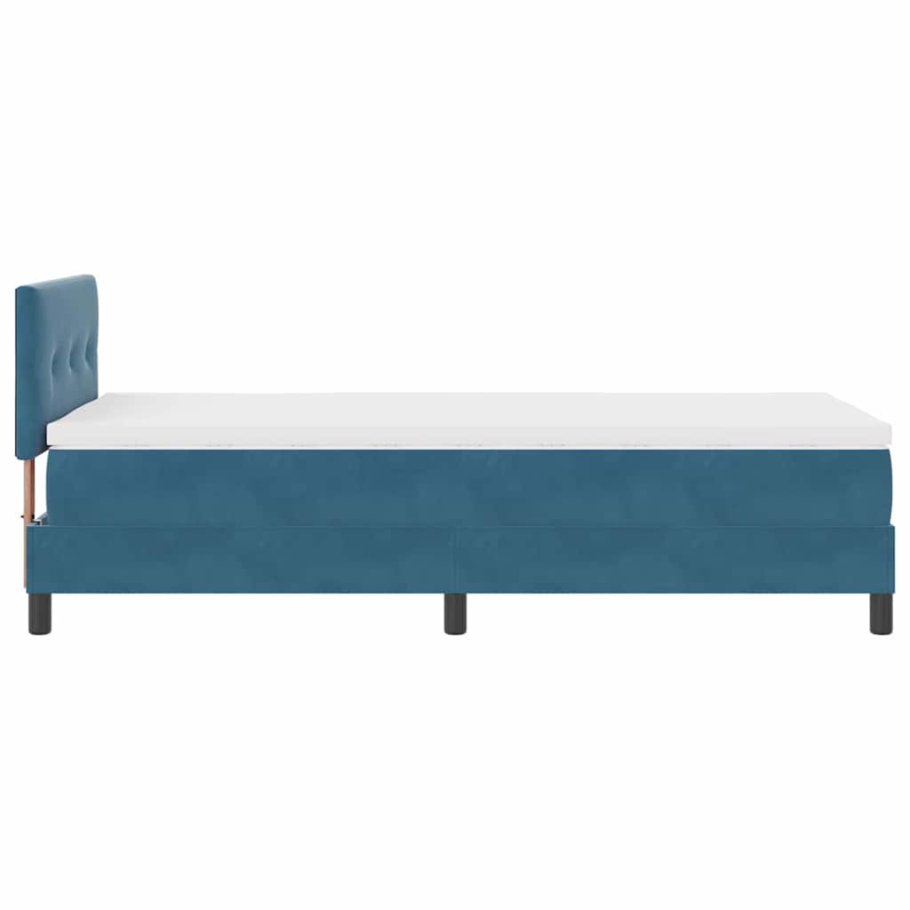 LED Box Spring Bed Donkerblauw 80 x 200 cm Fluweel