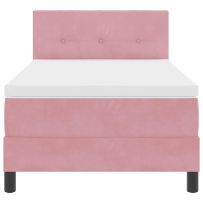 LED Box Spring Bed met hoofdeinde Roze 80 x 200 cm Fluweel