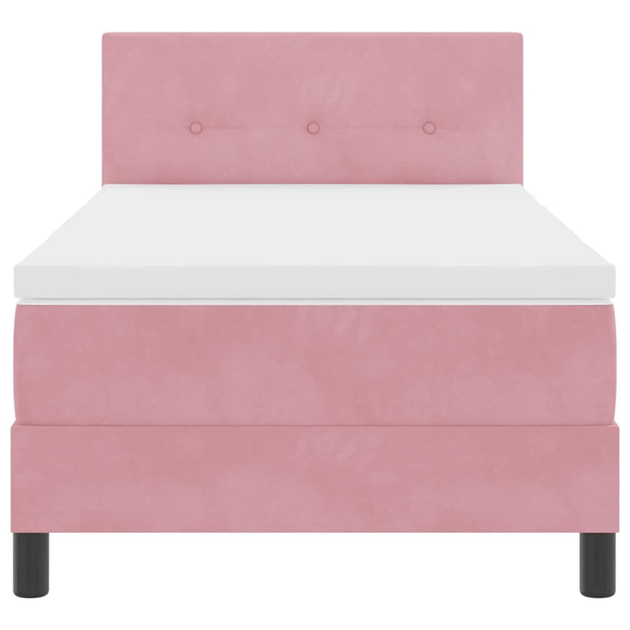 LED Box Spring Bed met hoofdeinde Roze 80 x 200 cm Fluweel