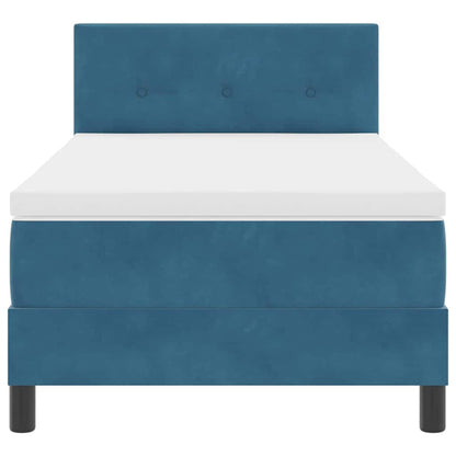 LED Box Spring Bed Donkerblauw 100 x 200 cm Fluweel