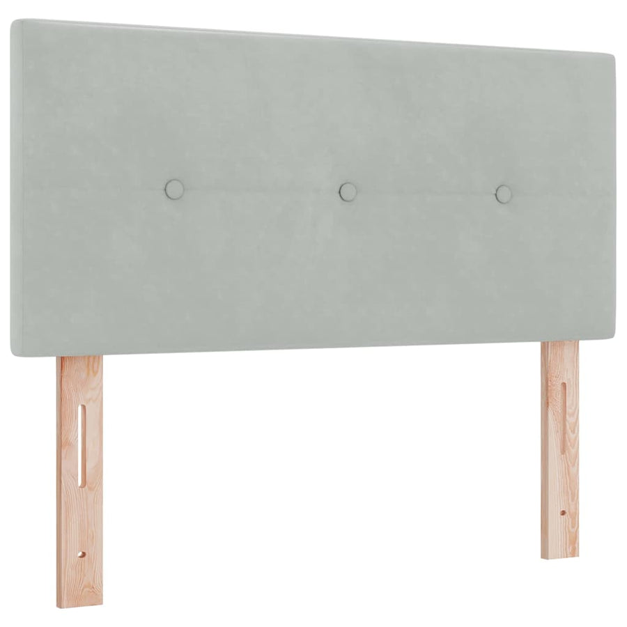 LED Box Spring Bed met matras Lichtgrijs 120 x 190 cm Fluweel