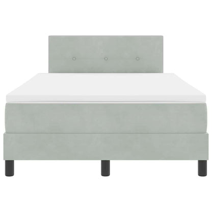LED Box Spring Bed met matras Lichtgrijs 120 x 190 cm Fluweel