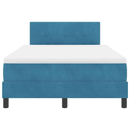 LED Box Spring Bed met hoofdeinde Blauw 120 x 190 cm Fluweel