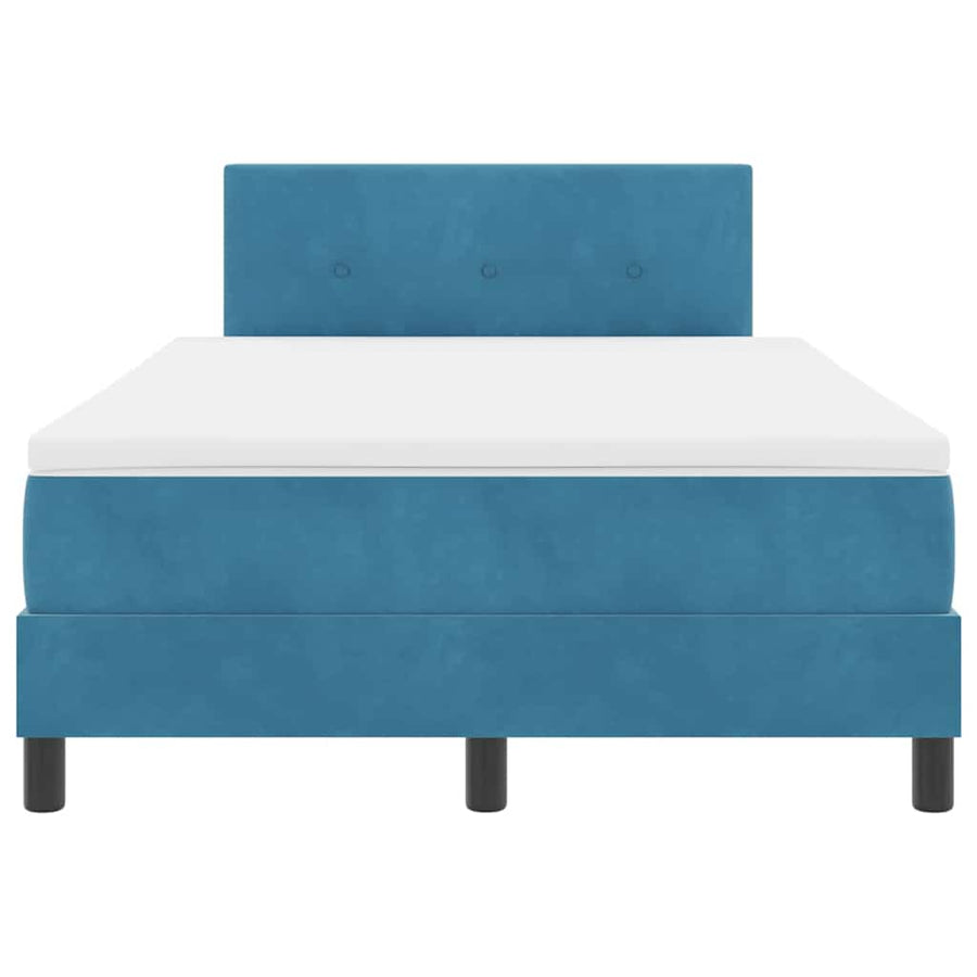 LED Box Spring Bed met hoofdeinde Blauw 120 x 190 cm Fluweel