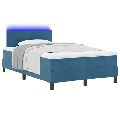 LED Box Spring Bed met hoofdeinde Blauw 120 x 190 cm Fluweel
