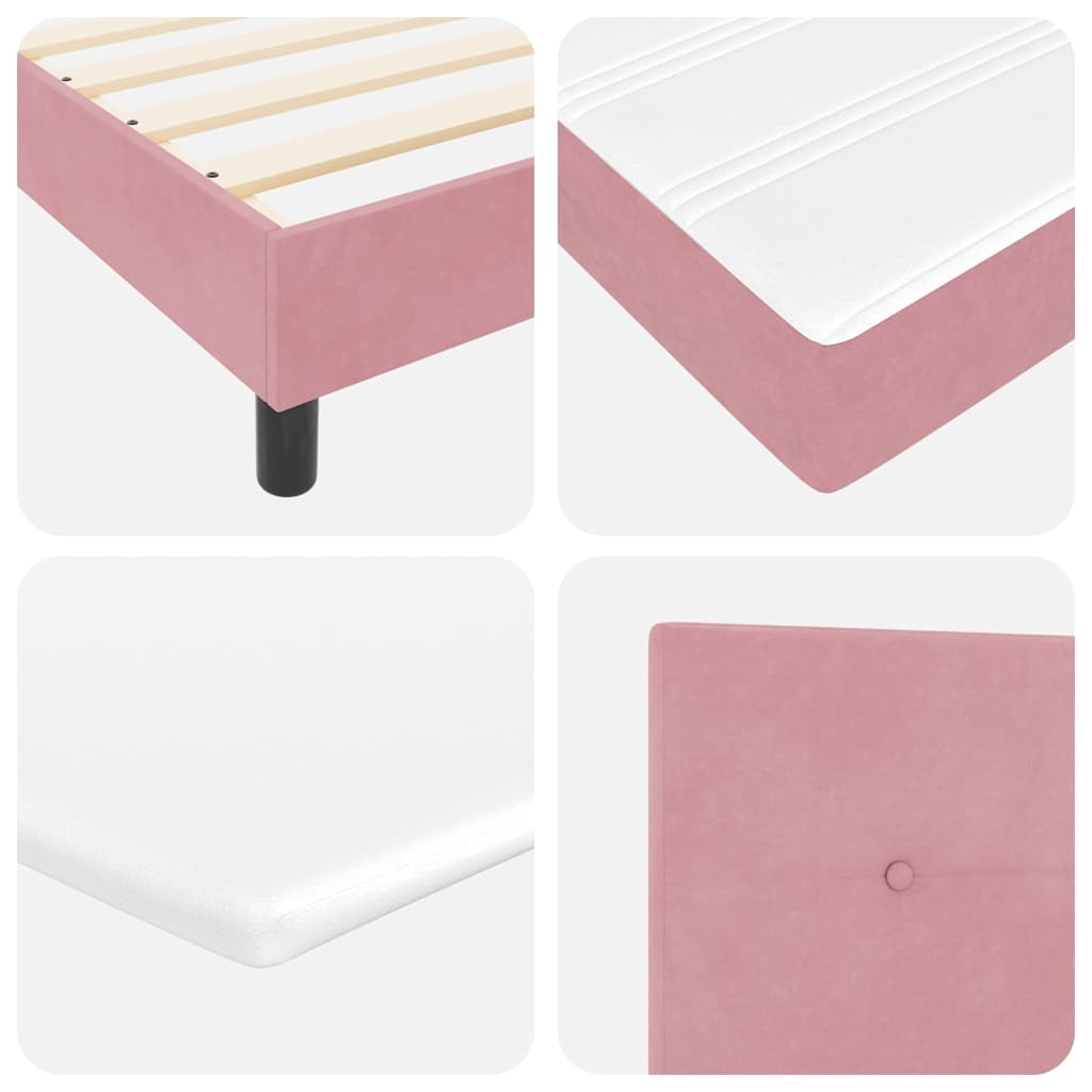 LED Box Spring Bed met hoofdeinde Roze 120 x 190 cm Fluweel