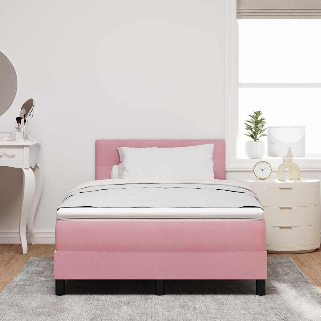 LED Box Spring Bed met hoofdeinde Roze 120 x 190 cm Fluweel