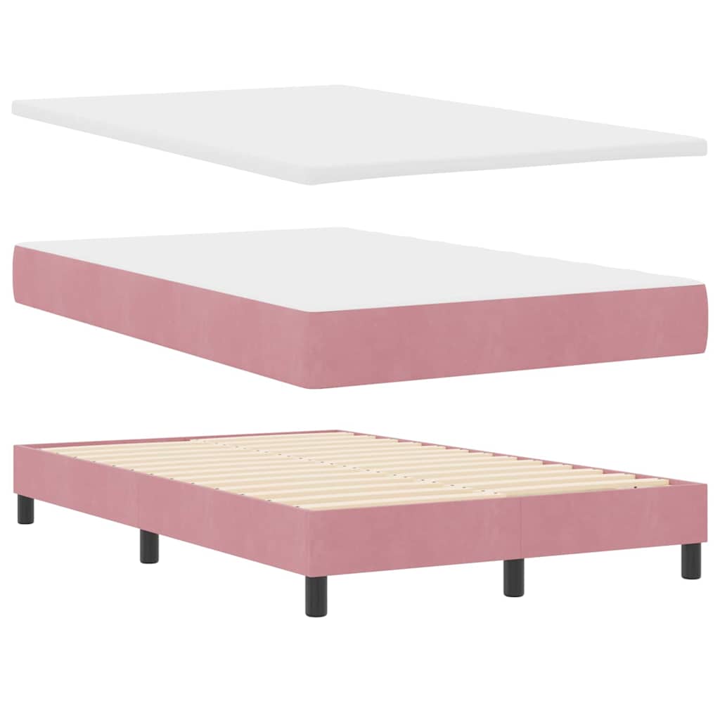 LED Box Spring Bed met hoofdeinde Roze 120 x 190 cm Fluweel