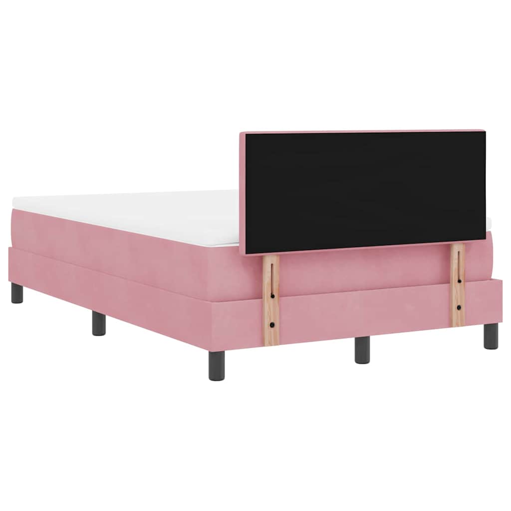 LED Box Spring Bed met hoofdeinde Roze 120 x 190 cm Fluweel