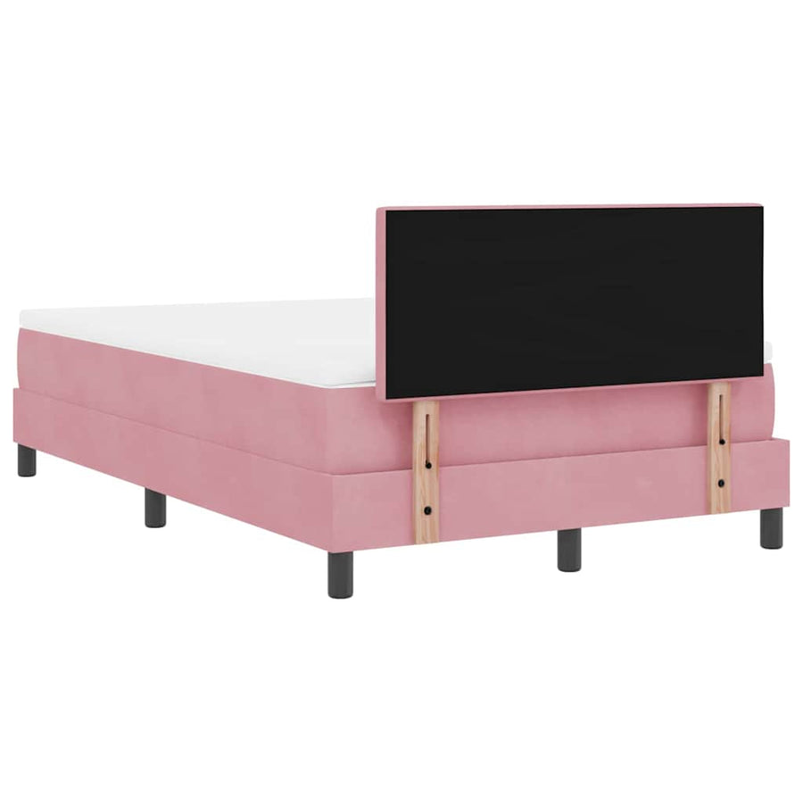 LED Box Spring Bed met hoofdeinde Roze 120 x 190 cm Fluweel