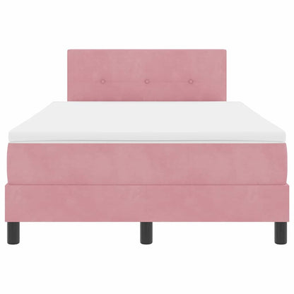 LED Box Spring Bed met hoofdeinde Roze 120 x 190 cm Fluweel