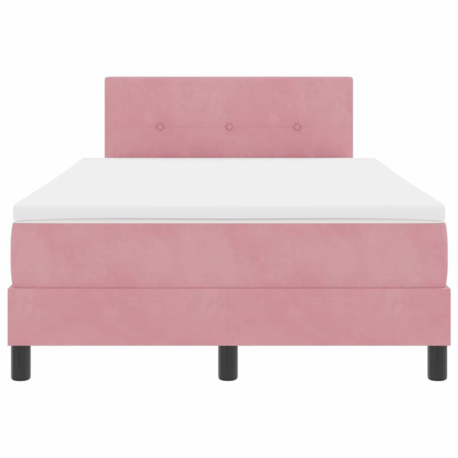 LED Box Spring Bed met hoofdeinde Roze 120 x 190 cm Fluweel