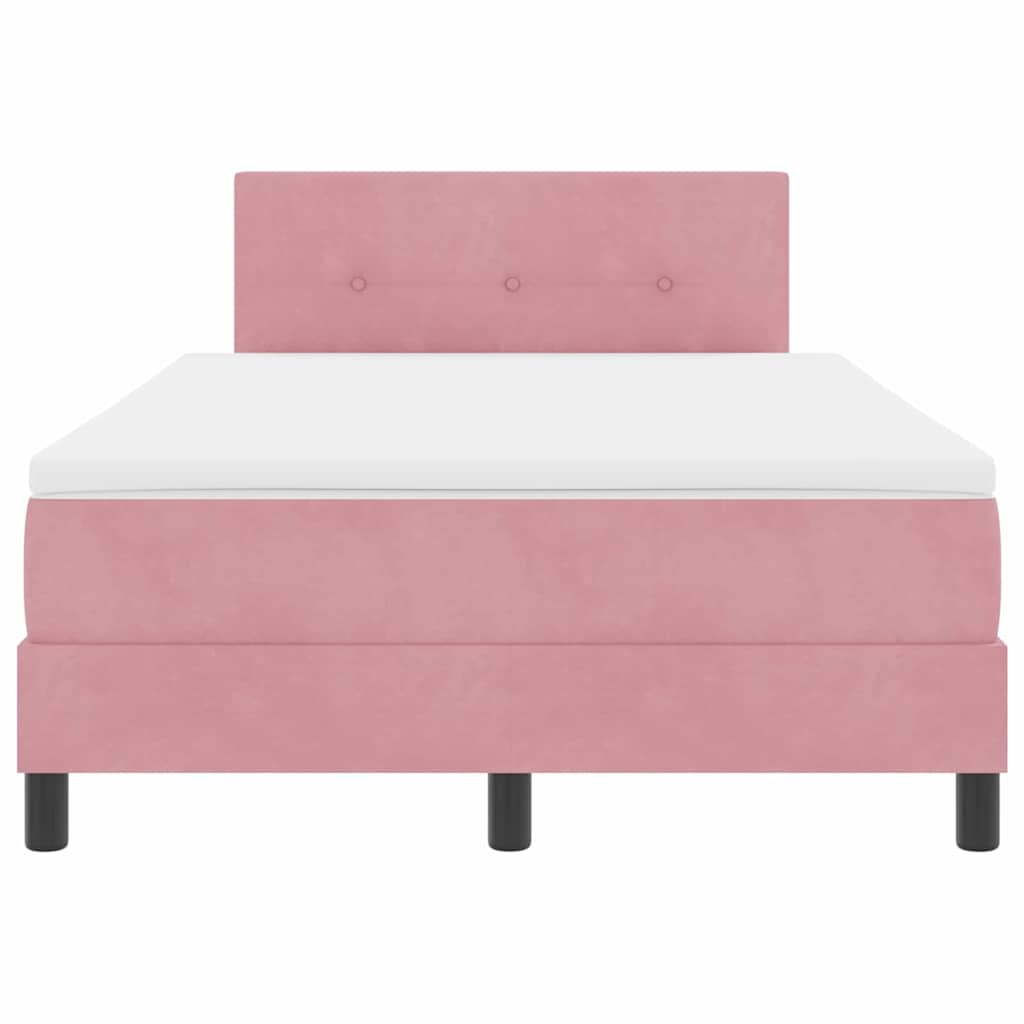 LED Box Spring Bed met hoofdeinde Roze 120 x 200 cm Fluweel