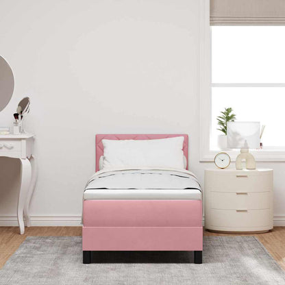 LED Box Spring Bed met hoofdeinde Roze 80 x 200 cm Fluweel