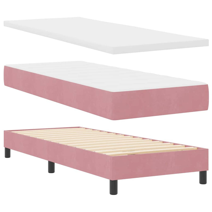 LED Box Spring Bed met hoofdeinde Roze 80 x 200 cm Fluweel