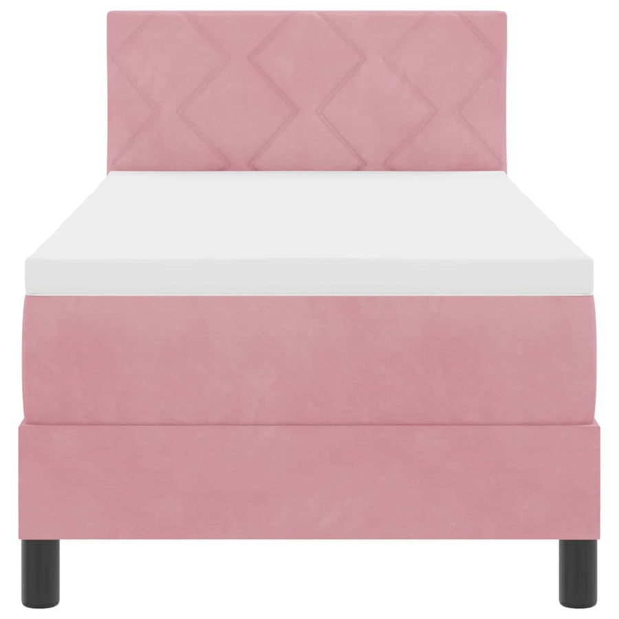 LED Box Spring Bed met hoofdeinde Roze 80 x 200 cm Fluweel