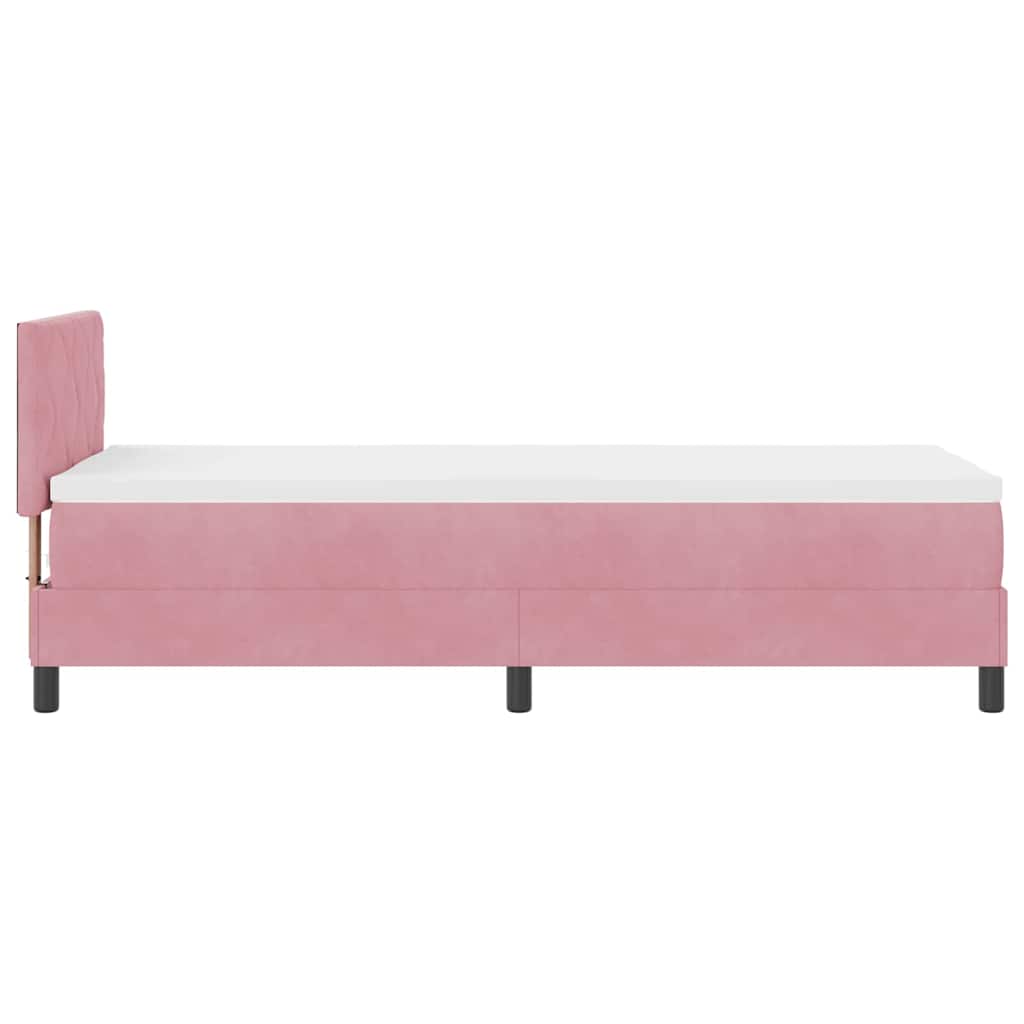 LED Box Spring Bed met hoofdeinde Roze 80 x 200 cm Fluweel