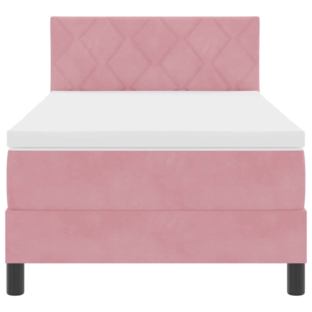 LED Box Spring Bed met hoofdeinde Roze 90 x 190 cm Fluweel