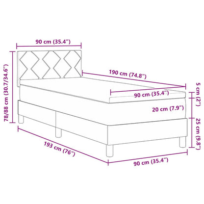 LED Box Spring Bed met hoofdeinde Roze 90 x 190 cm Fluweel