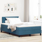 Boxspring bed 120x190 cm donkerblauw fluweel met LED