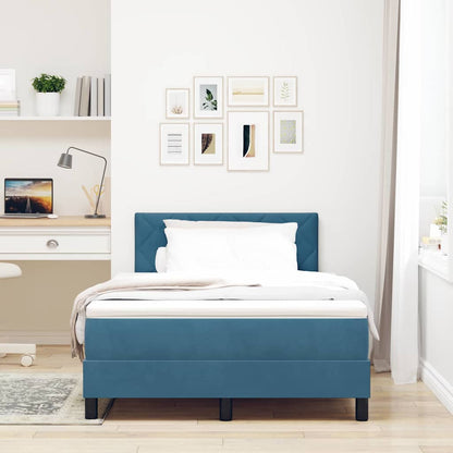 LED Box Spring Bed met matras Donkerblauw 120 x 190 cm Fluweel