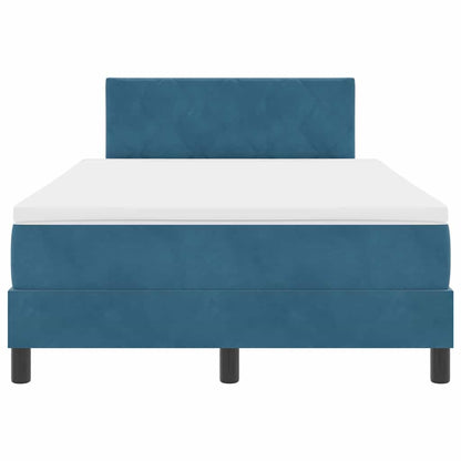 LED Box Spring Bed met matras Donkerblauw 120 x 190 cm Fluweel