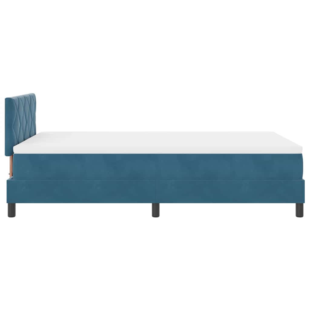 LED Box Spring Bed met matras Donkerblauw 120 x 190 cm Fluweel