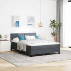 Boxspring bed met matras 140x190 cm donkergrijs fluweel LED