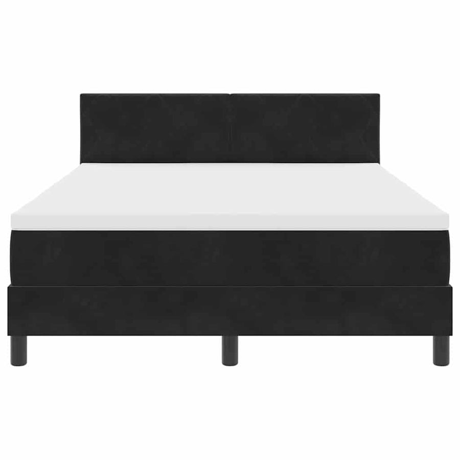 LED Box Spring Bed met hoofdeinde Zwart 160 x 200 cm Fluweel