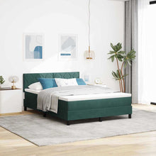 LED Box Spring Bed met matras Donkergroen 160 x 200 cm Fluweel