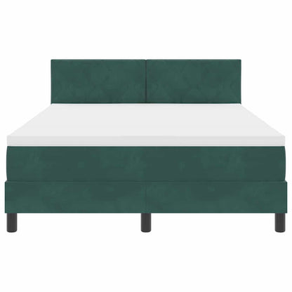 LED Box Spring Bed met matras Donkergroen 160 x 200 cm Fluweel