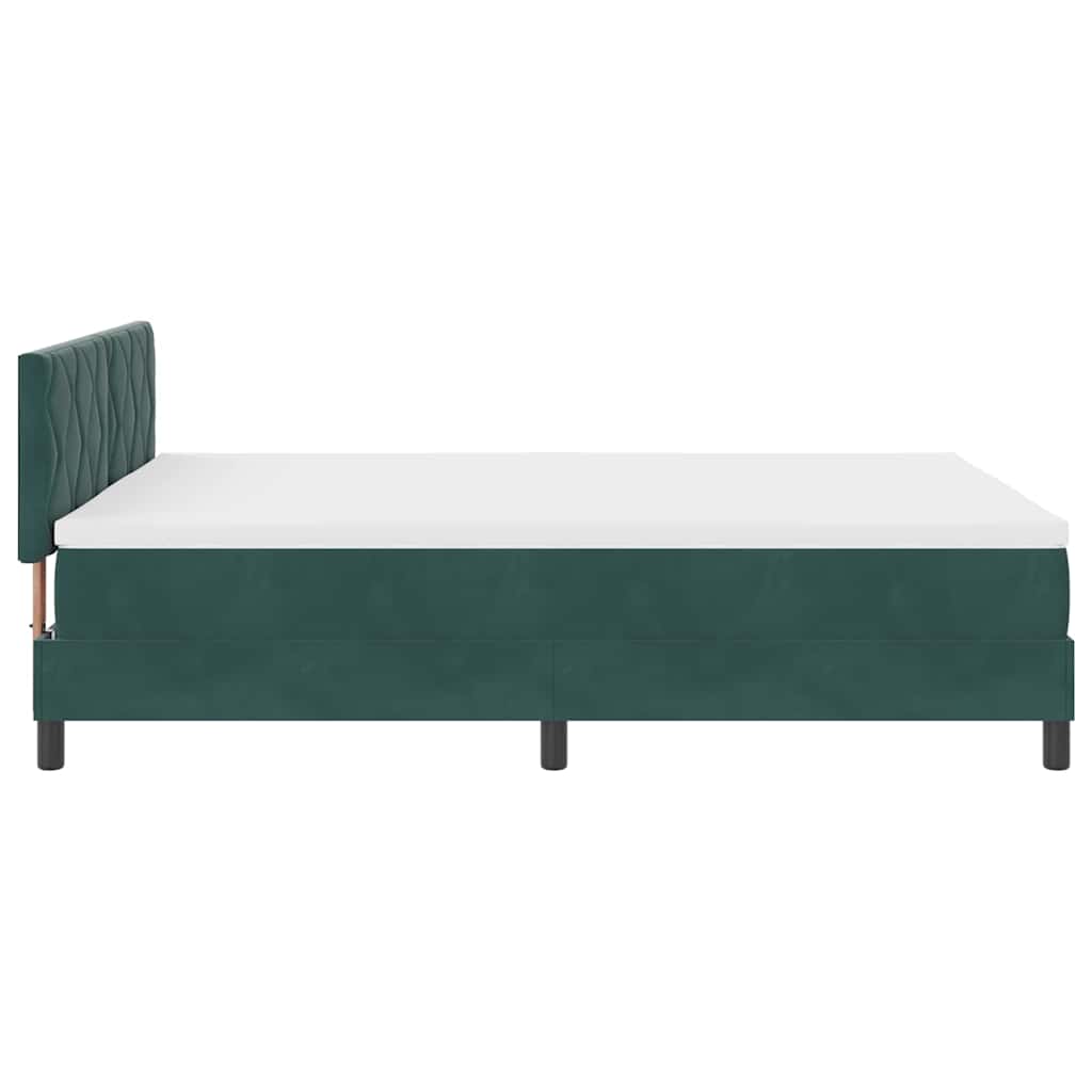 LED Box Spring Bed met matras Donkergroen 160 x 200 cm Fluweel