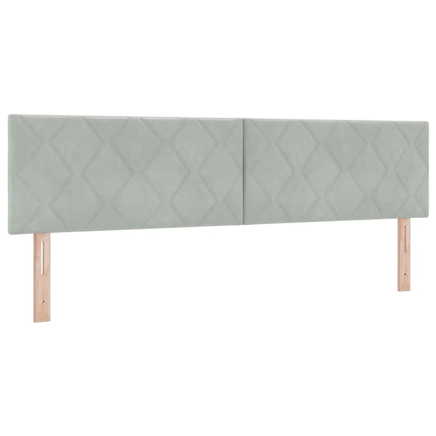LED Box Spring Bed met matras Lichtgrijs 180 x 200 cm Fluweel