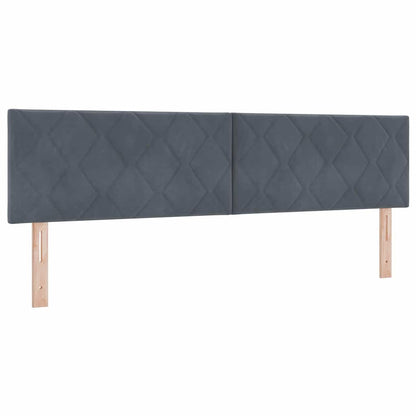 LED Box Spring Bed Donkergrijs 180 x 200 cm Fluweel