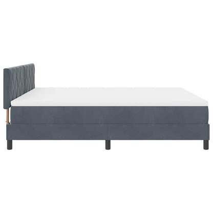 LED Box Spring Bed Donkergrijs 180 x 200 cm Fluweel